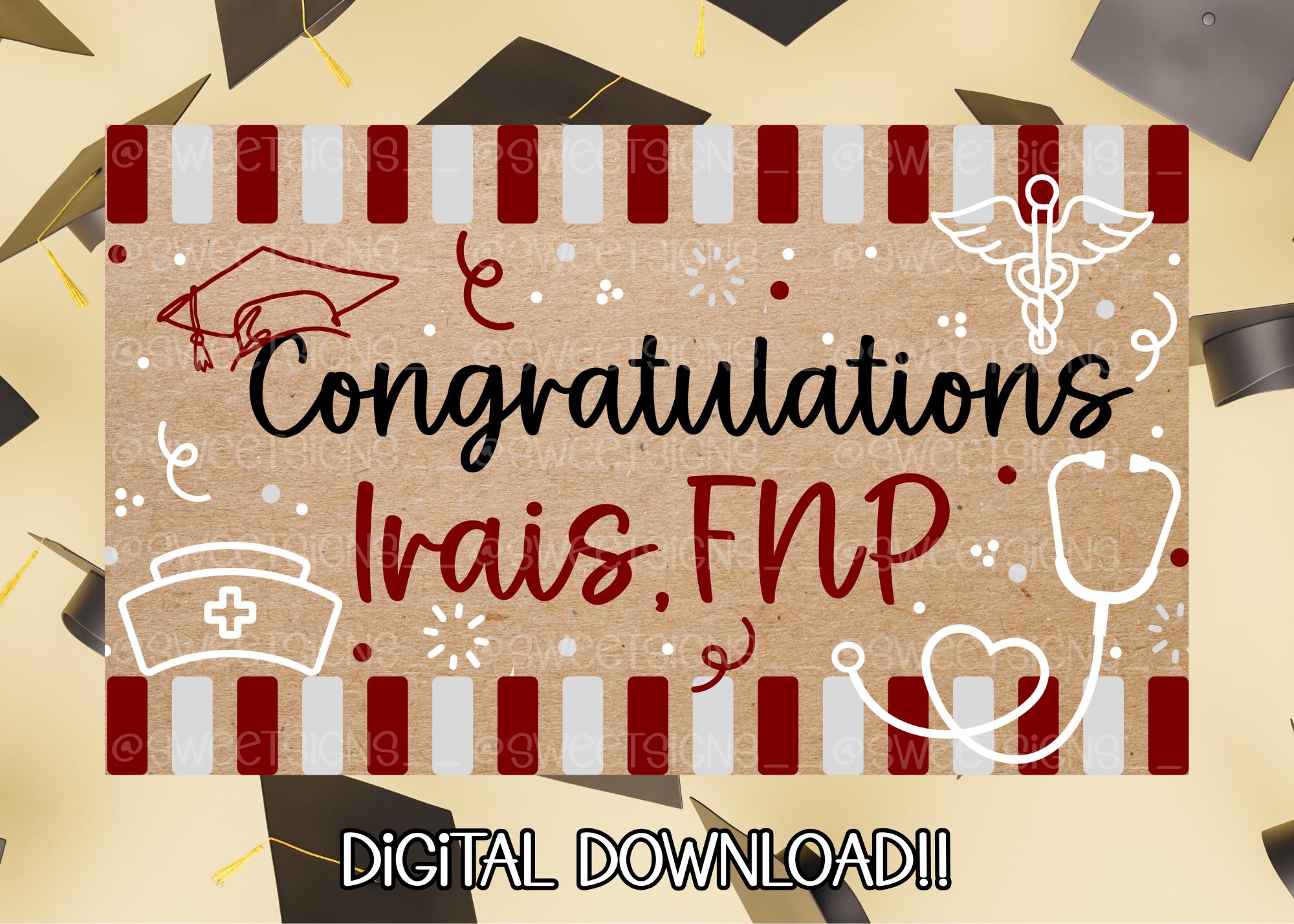 Nurse Graduation Banner Template | Editable Canva Banner | 36x60 DIY ...