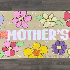 Hand Painted Mother&#39;s Day Banner: Custom Party Decoration