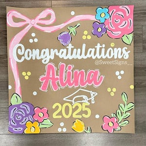 Hand Painted Graduation Banner: Custom Party Decoration