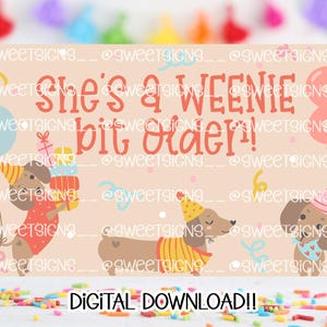 Weenie bit older Banner Template | Editable Canva Banner | 36x60 DIY Painted Sign | Digital Download