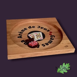 Piste jeu de dés "Royal" bois de chêne, arène de diamètre 35cm intérieur pour un confort de jeux optimal! plateau pour jeux de dés et carte.