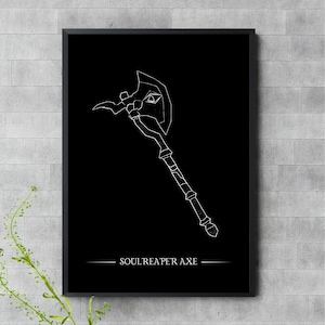 Affiche de hache OSRS Soulreaper | Art mural RuneScape | Impression RuneScape OldSchool | Poster de jeu vidéo | Cadeau pour joueur | Cadeau pour lui