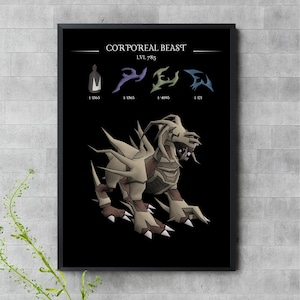 Bête corporelle OSRS affiche de Zazzle.be Liste d'envies Vous avez des idées ? Art mural RuneScape | Impression RuneScape OldSchool | Poster de jeu vidéo | Cadeau pour joueur | Cadeau pour lui