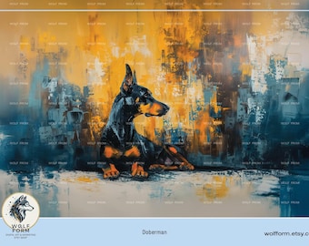 Doberman Pinscher Abstract Wall Art (Digital Download) – Modern Animal Print