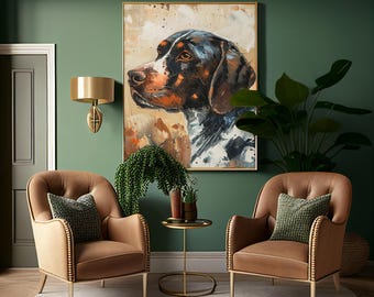 German Shorthaired Pointer Dog Portrait, Contemporary GSP Art (Digital Download)