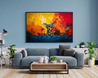 Chihuahua Wall Art: Modern Abstract Dog Painting (Digital Download)