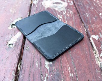 Handmade Leather Bifold Wallet: Slim Minimalist Front Pocket Design