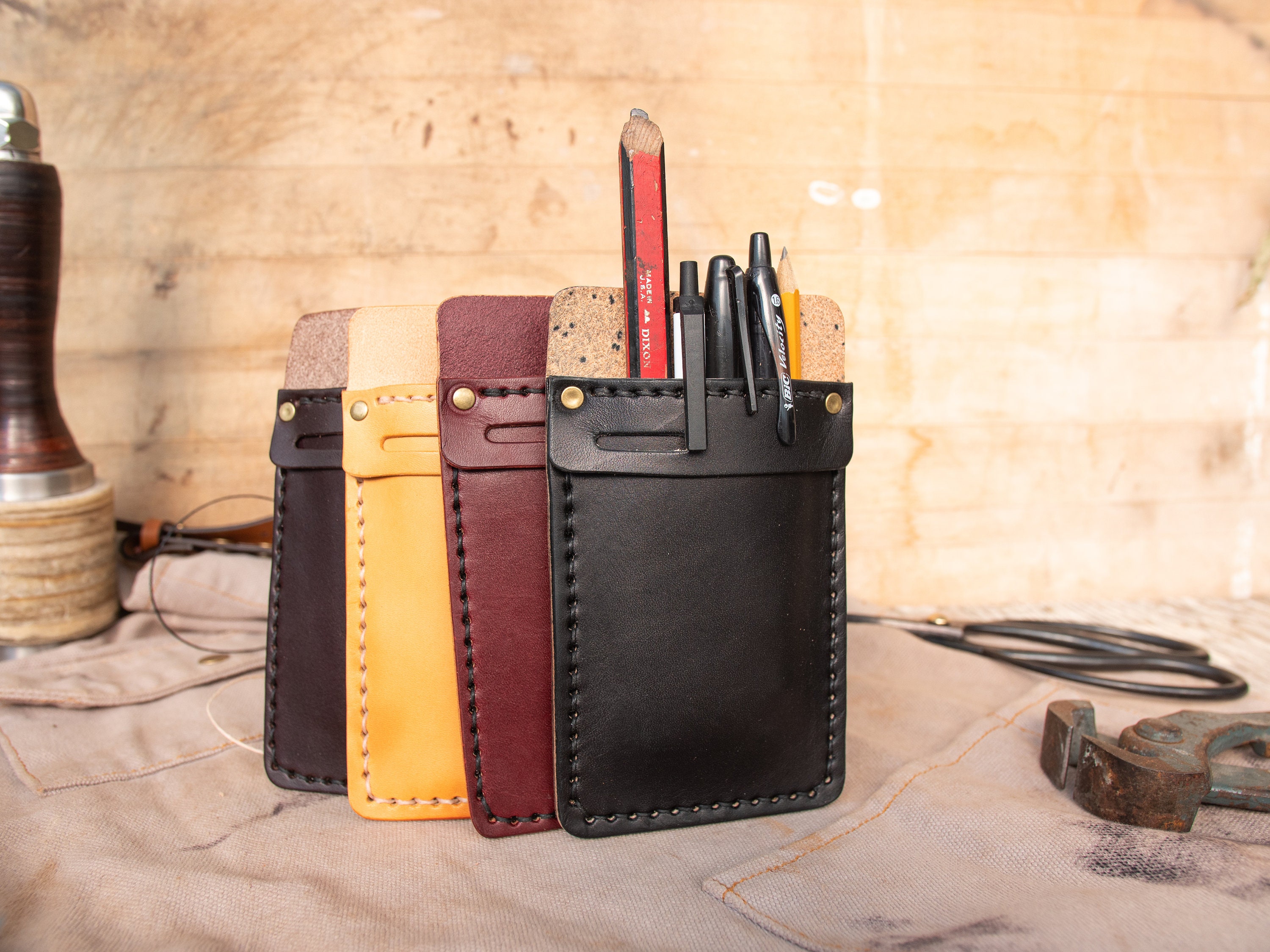 leather pencil holder