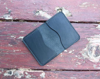 Handmade Leather Bifold Wallet: Slim Minimalist Front Pocket Design