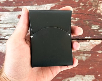 Handmade Leather Card Wallet: Slim Minimalist Design, Scottish Fold