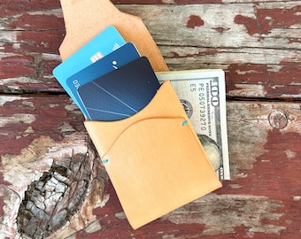 Handmade Leather Card Wallet: Slim Minimalist Design, Scottish Fold