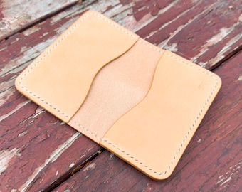 Handmade Leather Bifold Wallet: Slim Minimalist Front Pocket Design
