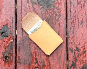 Handmade Leather Card Wallet: Slim Bifold Design