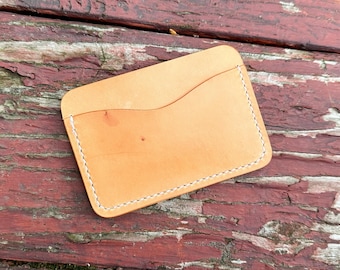 Handmade Leather Card Holder Wallet: Slim Minimalist Design