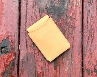 Handmade Leather Card Wallet: Slim Bifold Design