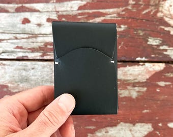 Handmade Leather Card Wallet: Slim Minimalist Front Pocket Design