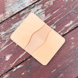 Bengala - Billetera plegable de cuero hecha a mano, billetera plegable delgada, billetera con bolsillo frontal, billetera de cuero personalizada, billetera de cuero minimalista