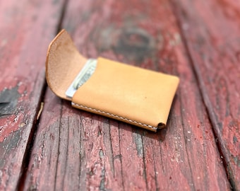 Handmade Leather Card Wallet: Slim Bifold Design