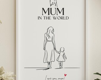 Mother's Day Gift, Minimalist Print, New Gift For Mother, Gifts For Her, Printable Art, Digital Download 6 colors