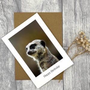 Erdmännchen Geburtstagskarte A6 - Hochwertige Fotografie, Personalisierung Portrait Grußkarte