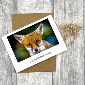 Carte de fête des mères A6 renardeau - photographie animalière de haute qualité, carte de voeux personnalisée de paysage