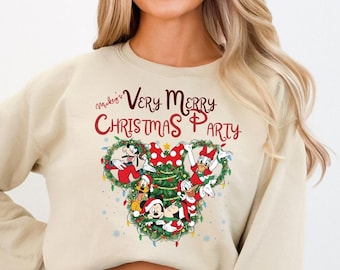 Disney Christmas Tee, Mickey’s Very Merry Christmas Party Shirt, Mickey & Friends Christmas Sweatshirt, Disneyland Xmas Family Holiday Shirt
