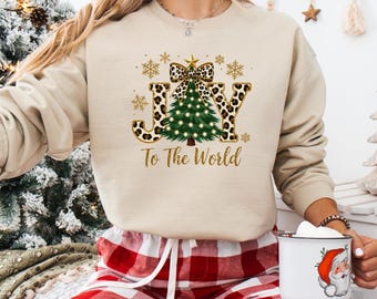Joy To The World Shirt, Christian Christmas Sweatshirt, Coquette Jesus Tee, Bible Verse Holiday Crewneck