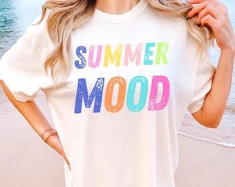 Comfort Colors® Summer Mood Tshirt, Neon Trendy Summer Shirt, Summer Shirt, Distressed Beach Tee, Sunshine Shirt, 2025 Trendy Women's Shirt