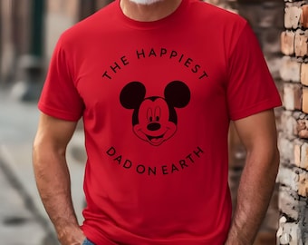Camiseta Disney "El papá más feliz del mundo", camiseta Disney para papá en viajes, regalo del Día del Padre, camiseta Disney para papá primerizo, camiseta Disney para hombre
