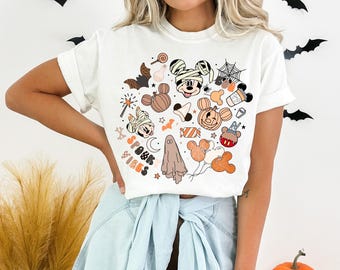 Coquette Bows Disney Halloween 2025 Shirts, Disney Halloween Family Matching Tee, Mickey and Friends Halloween, Mickey's Not So Scary Party