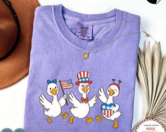 Comfort Colors® Silly Goose Shirt Funny 4th of July Tee,USA Patriotic Top Independence Day Shirt,Goose Lover Gift Memorial Day Outfit Idea