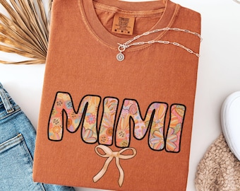 Camiseta floral Mimi de Comfort Colors®, Mimi con nietos, camiseta floral de Toile Mimi, camiseta Mimi, camiseta Mimi adorable, regalo para Mimi, camiseta navideña