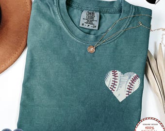 Comfort Colors® Retro Heart Softball Shirt, Softball Lover Gift, Softball Season Shirt, Softball Mama Shirt, Softball Mom Gift, Game Day Tee