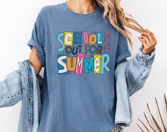 Koszulka Comfort Colors® School's Out For Summer, Koszulka letnia dla nauczyciela, Koszulka Happy Last Day Of School, Koszulka End Of the School Year, Ostatni dzień