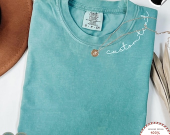 Personalized Custom Text Comfort Colors® Shirt, Your Word Here Tee, Minimalist Custom Name Shirt, Gift for Her,Customizable christmas tshirt
