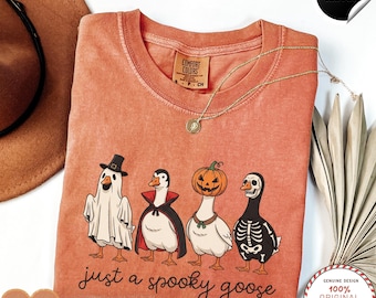 Comfort Colors® Halloween Goose shirt, Just a Spooky Goose Shirt, Funny Halloween shirt, Spooky Season shirt,Spooky Goosey Shirt,Funny Goose