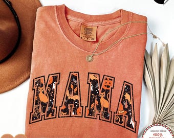 Halloween Mama Comfort Colors® Shirt, Mom Halloween Shirt, Spooky Mama Shirt, Mama Halloween, Cute Ghost Shirt, Floral Ghost Shirt