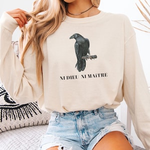 Comfort Colors® Anti-Autorität-Shirt, Ni Dieu Ni Maître, Kein Gott, kein Meister, Anti-Trumpf-Shirt, Linker-Protest-Shirt, Anarchist-T-Shirt