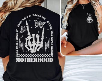 Comfort Colors® Mutterschaft Manchmal rocke ich es manchmal rockt es mich Shirt, Mama Shirt, Mama Shirt, Rocker Mama Geschenke, Muttertagsgeschenk