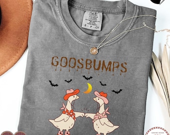 Comfort Colors® Funny Goose Bumps Halloween Tshirt, Retro Goose Pumps Shirt, Best Girly Halloween Gift, Trendy Halloween Gift