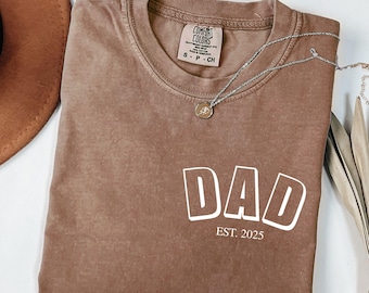 Koszulka Comfort Colors® Custom Dad, słodki prezent na Dzień Ojca, prezent świąteczny dla taty, nowa koszulka dla taty, spersonalizowana koszulka dla taty, prezent dla dziadka