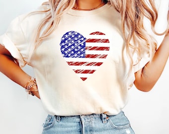 Chemise scintillante 4 juillet pour femme, chemise USA, chemise 4 juillet t-shirt drapeau américain, tenue patriotique maman et moi t-shirt pour tout-petit
