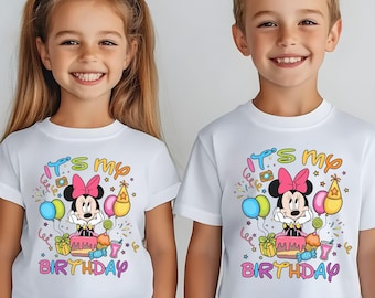 Camiseta de cumpleaños de Stitch de Disney, camiseta de cumpleaños de Stitch para niño y niña, camiseta de Stitch "Es mi cumpleaños", camiseta de fiesta de cumpleaños infantil de Disney