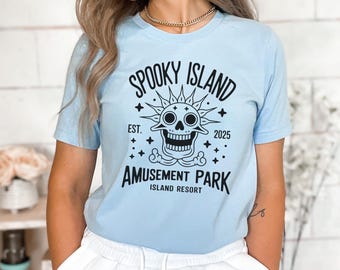 Spooky Island Shirt, Vergnügungspark Shirt, Halloween Shirt, lustiges Halloween Skelett Shirt, Retro Halloween Shirt, Disco Skull Shirt