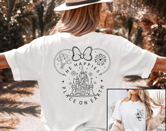 The Happiest Place One Earth Couple Shirt, Mickey and Minnie Magical Castle Shirt, Disney Family Trip Shirt, Disneyland Vacation Tee
