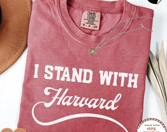 Comfort Colors® I Stand With Harvard T shirt, Hands Off Harvard Shirt, Harvard Resistance Tee, Anti Trump Shirt, FDT Shirt,Statue of Liberty