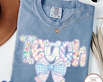 Comfort Colors® Floral Teacher Shirt Cute Teacher Gift Spring Floral Teacher Tee Gift for Teacher Teaching Shirt Teacher Appreciation Gift