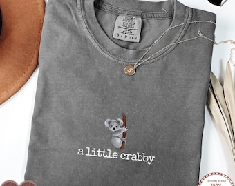 Comfort Colors® Minimalist Beach Shirt, Funny Meme Shirt, A Little Crabby, Summer Aesthetic, Oversize, Womens, Mens, Unisex Comfort Colors