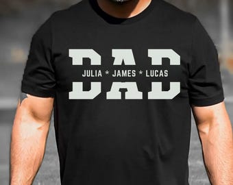 Custom Dad Comfort Colors® Shirt With Kids Names, Dad T-Shirt, Personalized Dad Shirt, Father's Day Shirt,New Dad Shirt,Daddy Shirt,Birthday