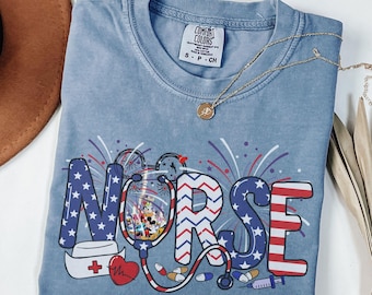 Comfort Colors®Disney Nurse T-Shirt, Stitch Nursing tshirt, Minnie Nurse Week Tee, Nurse Disneyland Trip Shirt, Mickey Nursing School Shirt